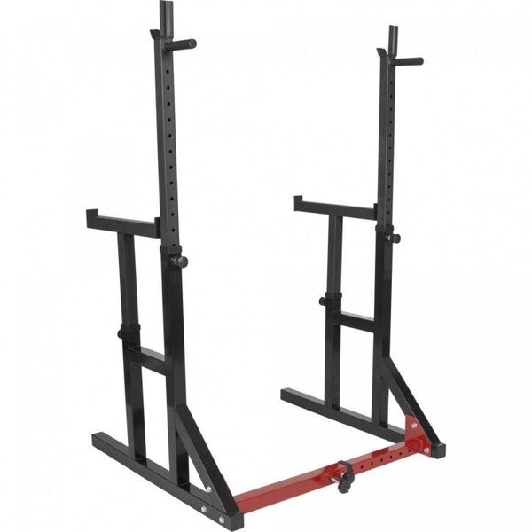 Rack pentru genuflexiuni reglabil pe înălțime și lățime, incluzând set de haltere din plastic de 40 kg