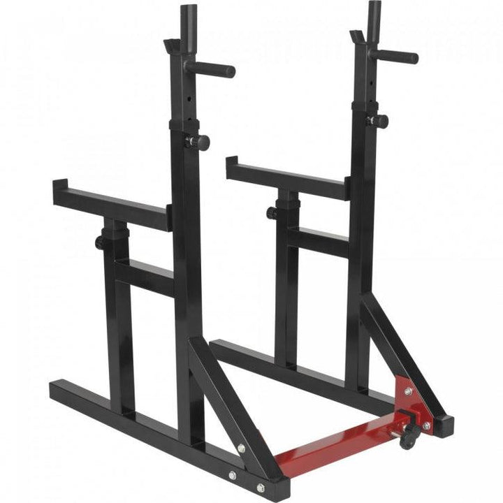 Rack pentru genuflexiuni reglabil pe înălțime și lățime, incluzând set de haltere din plastic de 40 kg