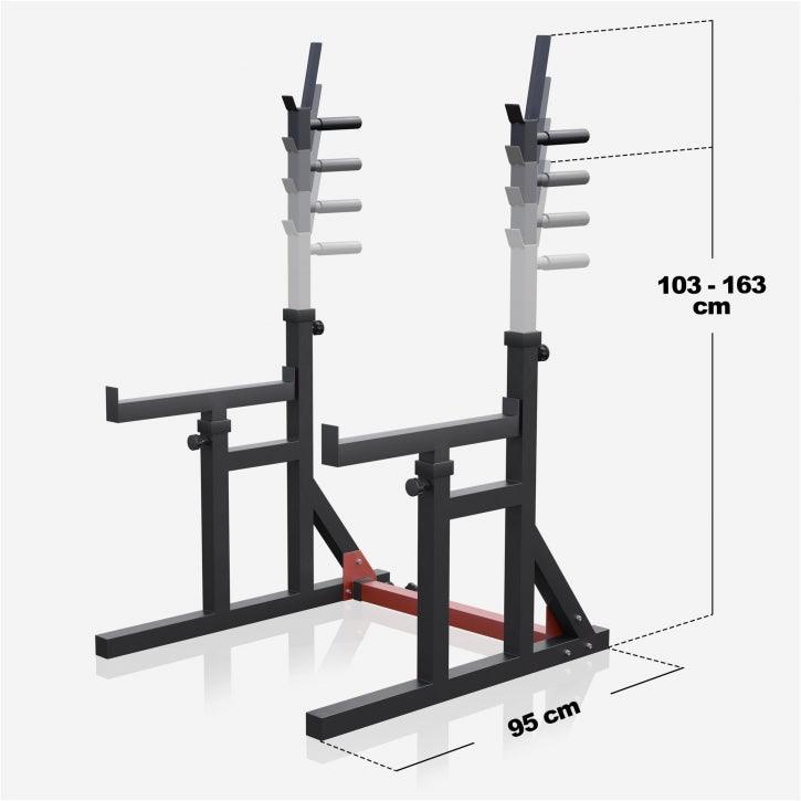 Rack pentru genuflexiuni reglabil pe înălțime și lățime