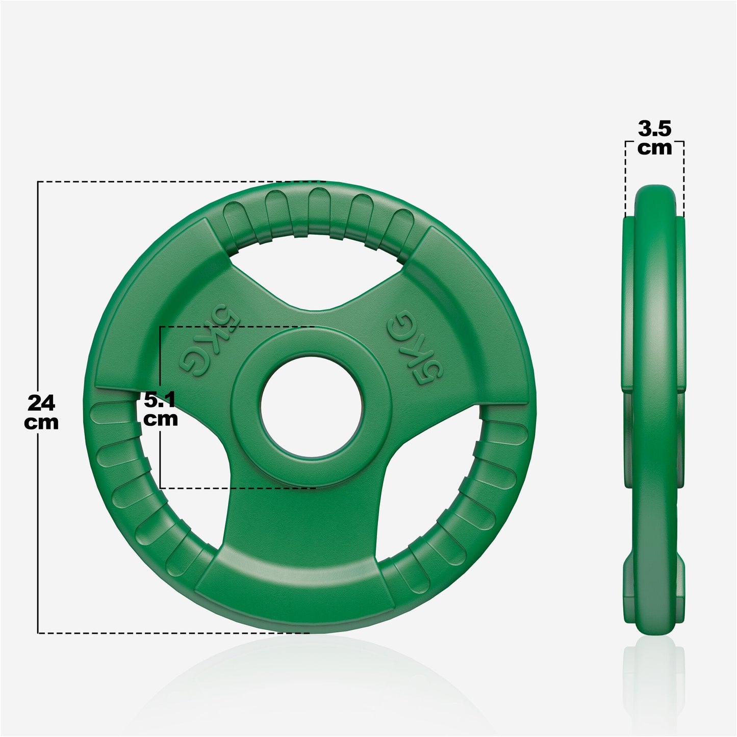 Discuri olimpice cu grip, cauciucate, 1,25 - 25 kg, 50/51 mm