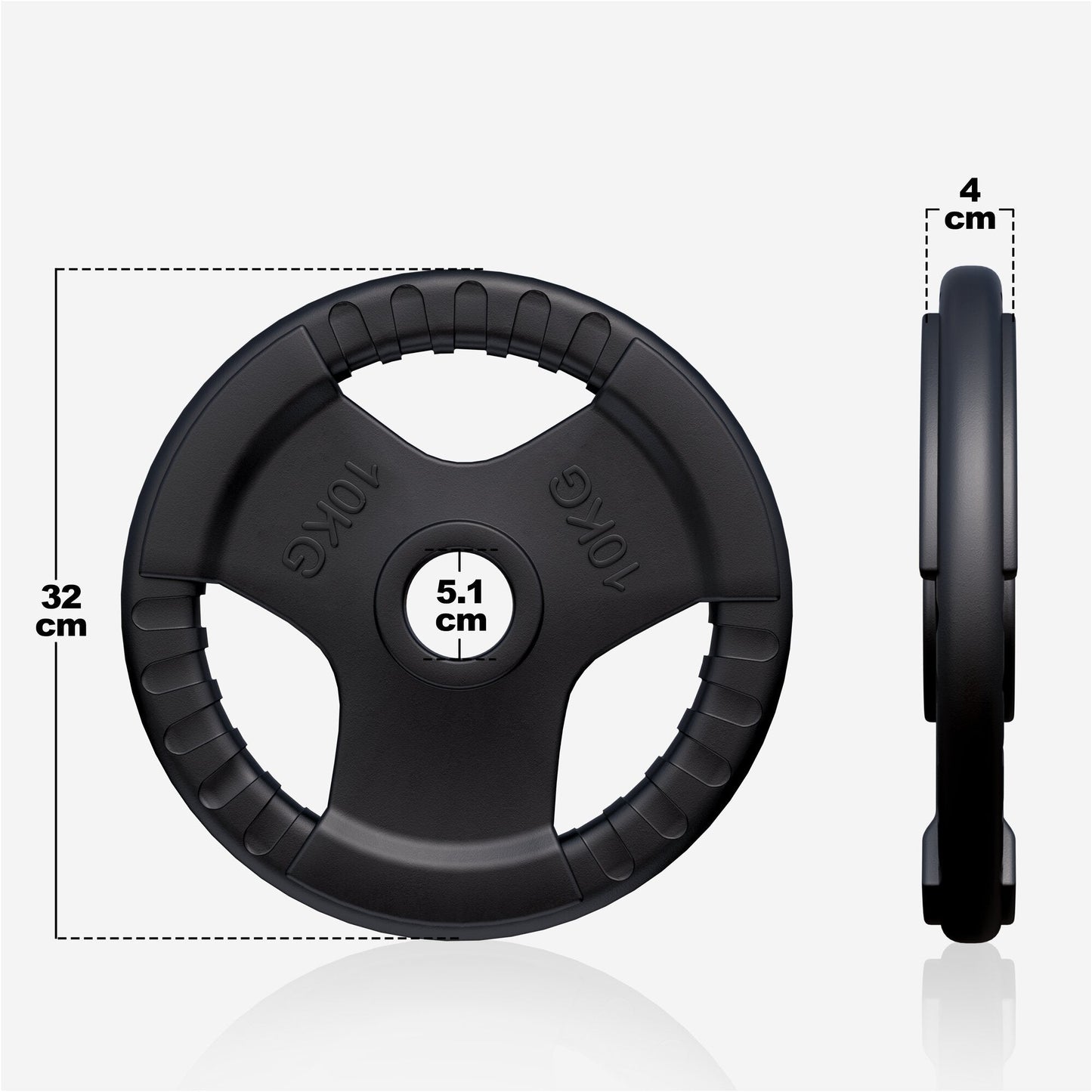 Discuri olimpice cu grip, cauciucate, 1,25 - 25 kg, 50/51 mm