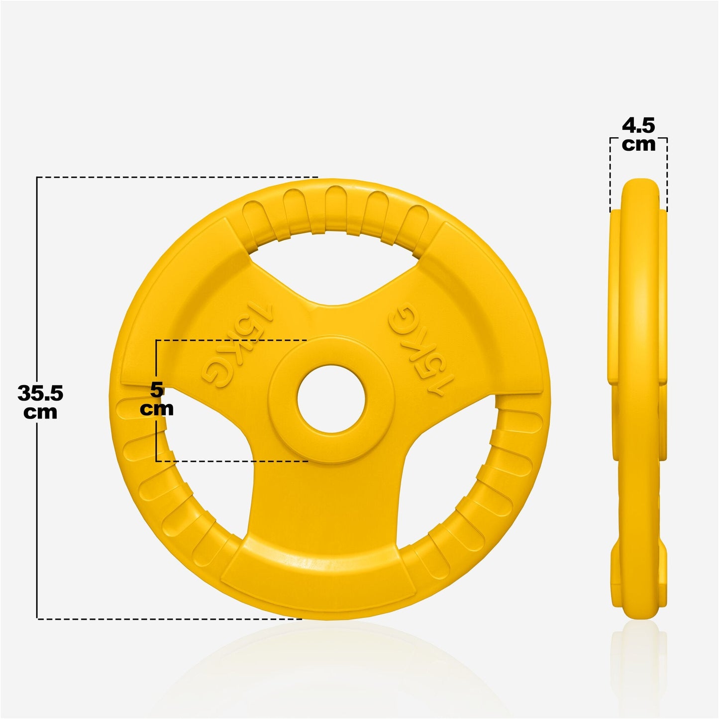 Discuri olimpice cu grip, cauciucate, 1,25 - 25 kg, 50/51 mm