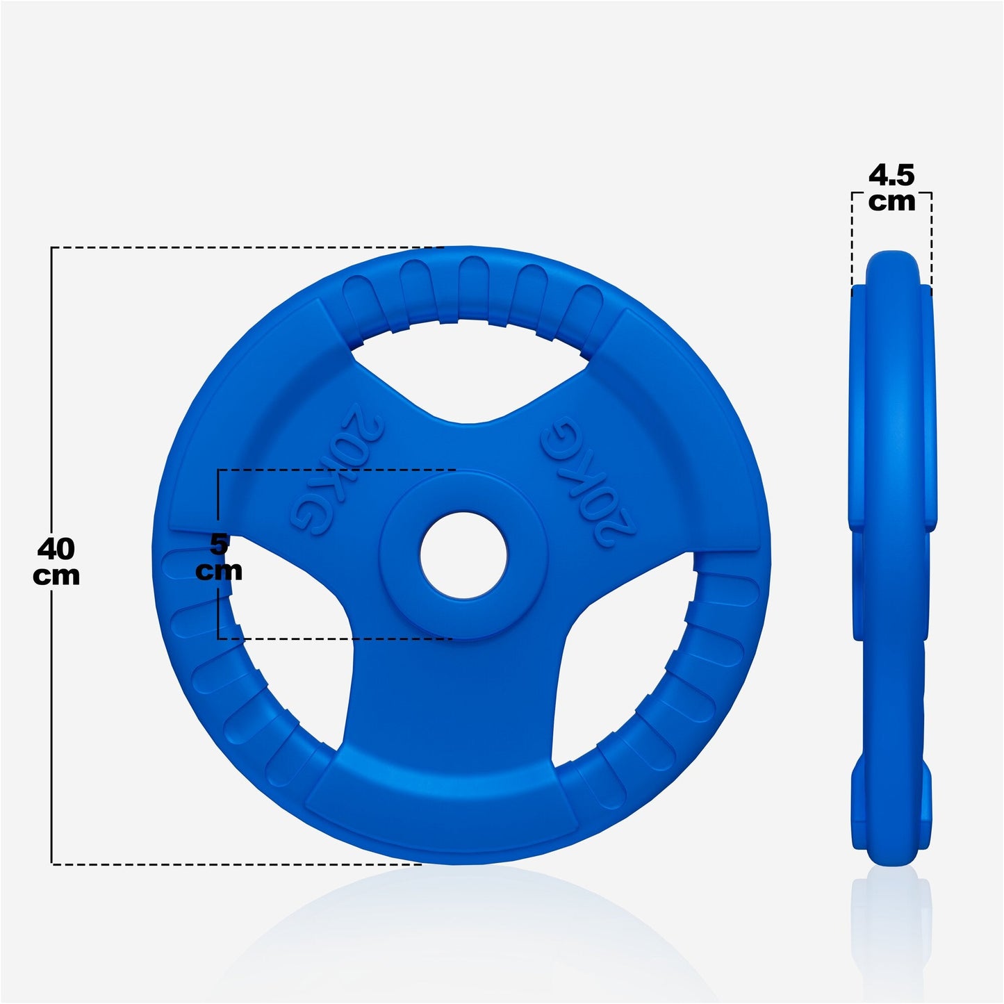 Discuri olimpice cu grip, cauciucate, 1,25 - 25 kg, 50/51 mm