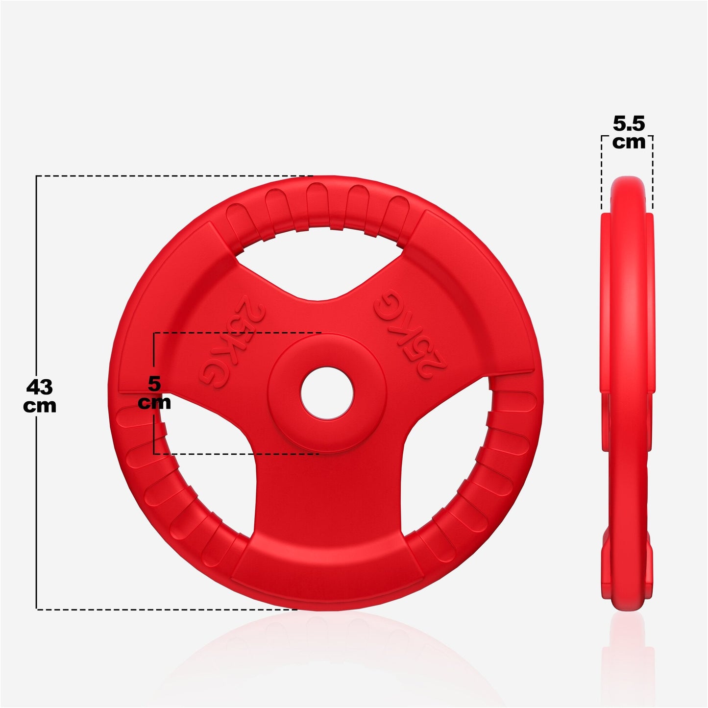 Discuri olimpice cu grip, cauciucate, 1,25 - 25 kg, 50/51 mm