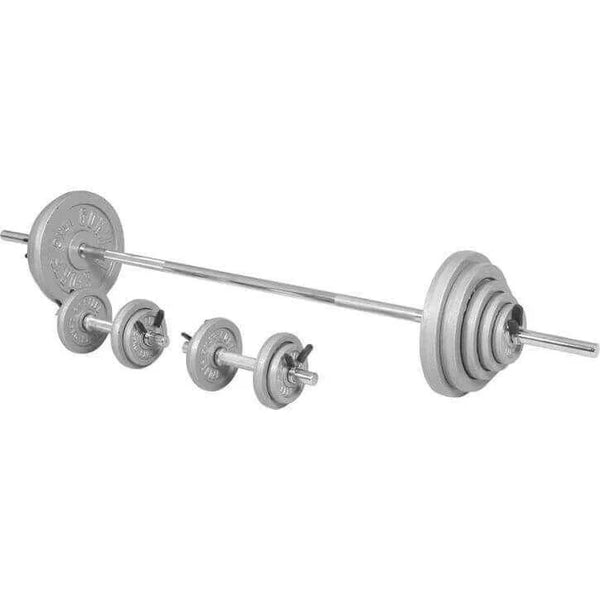 Set de haltere din fontă 100 kg cu închizători