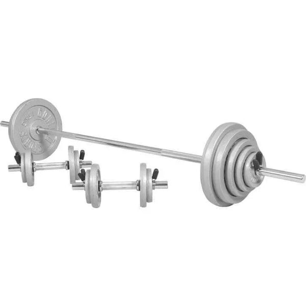Set de haltere din fontă 100 kg cu închizători
