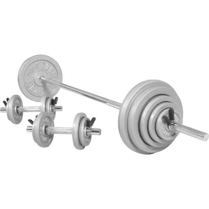 Set de haltere din fontă 100 kg cu închizători