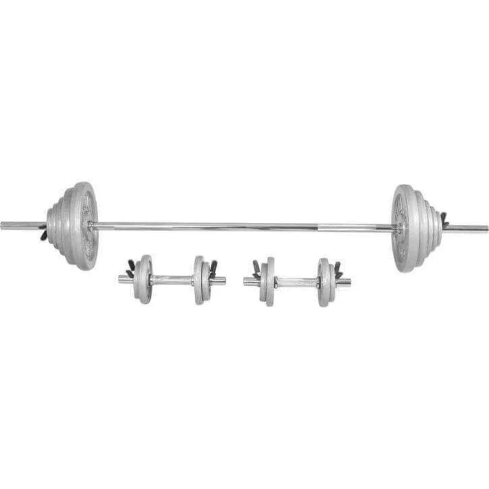 Set de haltere din fontă 100 kg cu închizători
