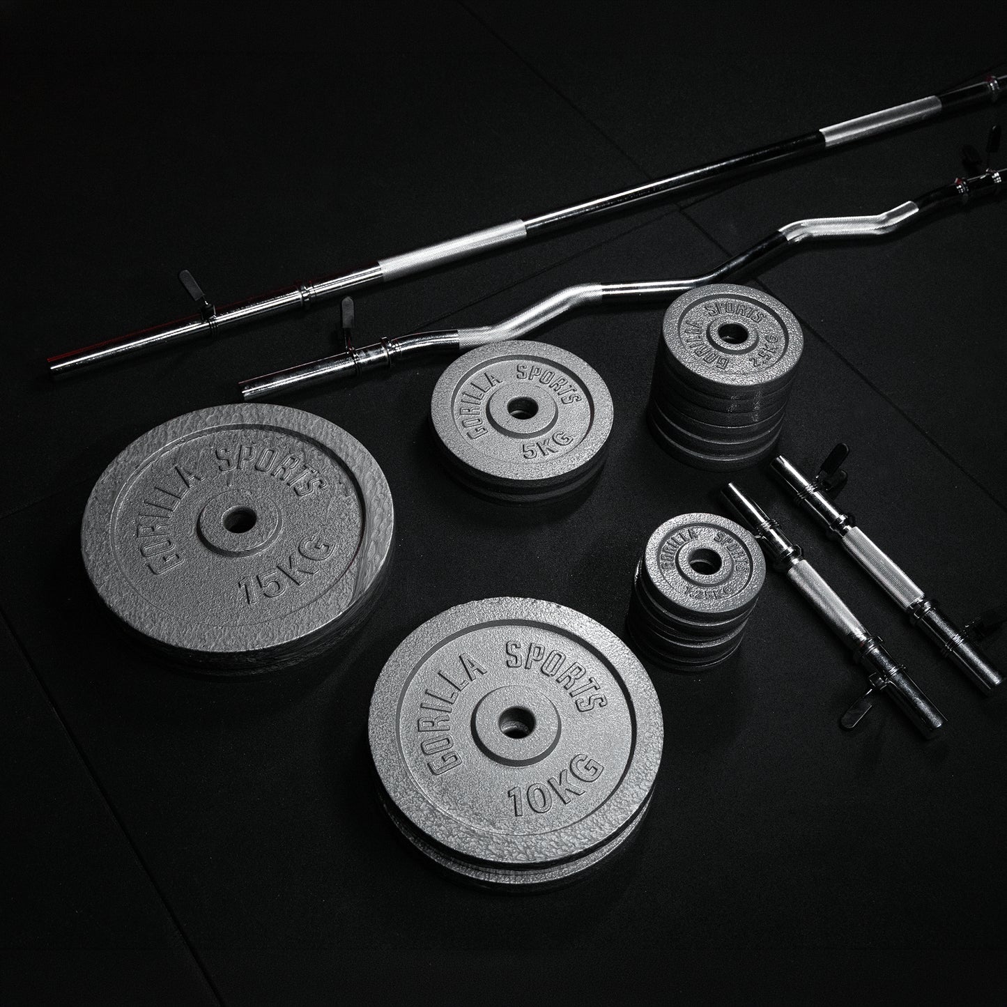 Set de haltere din fontă de 108 kg cu închizători cu arc
