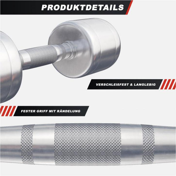 Set de 2 Gantere cromate cu greutate fixa - Gorilla Sports Ro