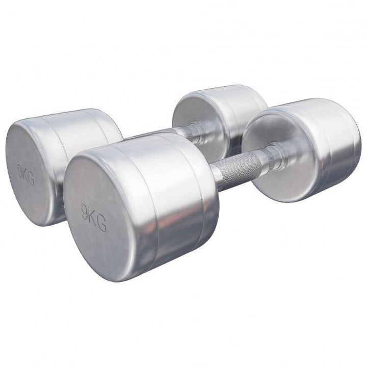 Set de 2 Gantere cromate cu greutate fixa - Gorilla Sports Ro