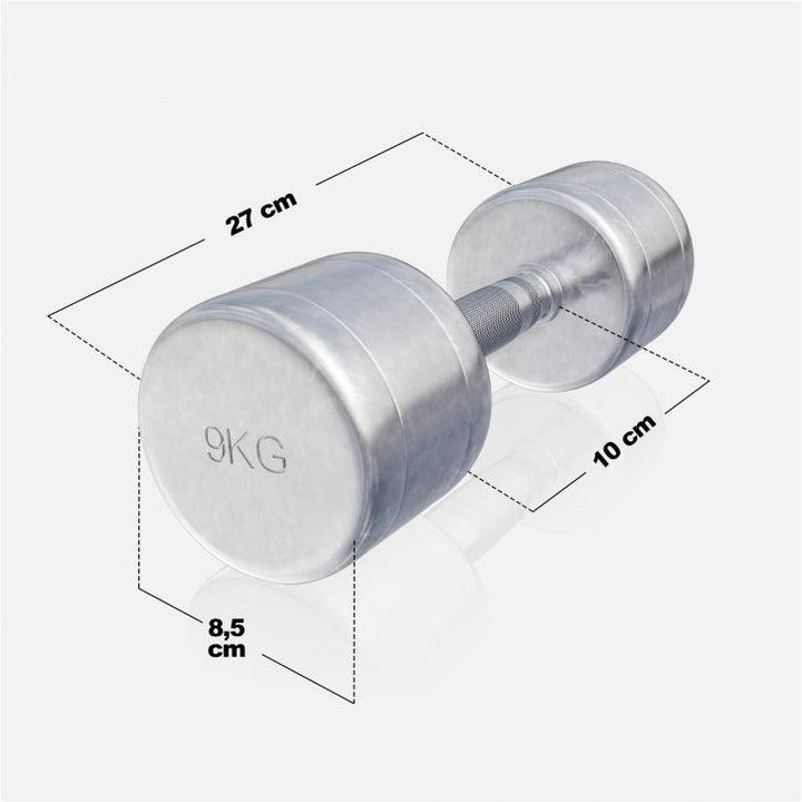 Set de 2 Gantere cromate cu greutate fixa - Gorilla Sports Ro