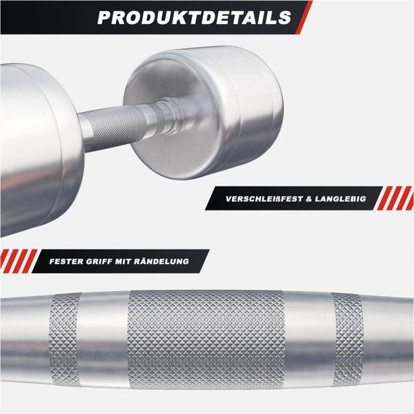 Set de 2 Gantere cromate cu greutate fixa - Gorilla Sports Ro