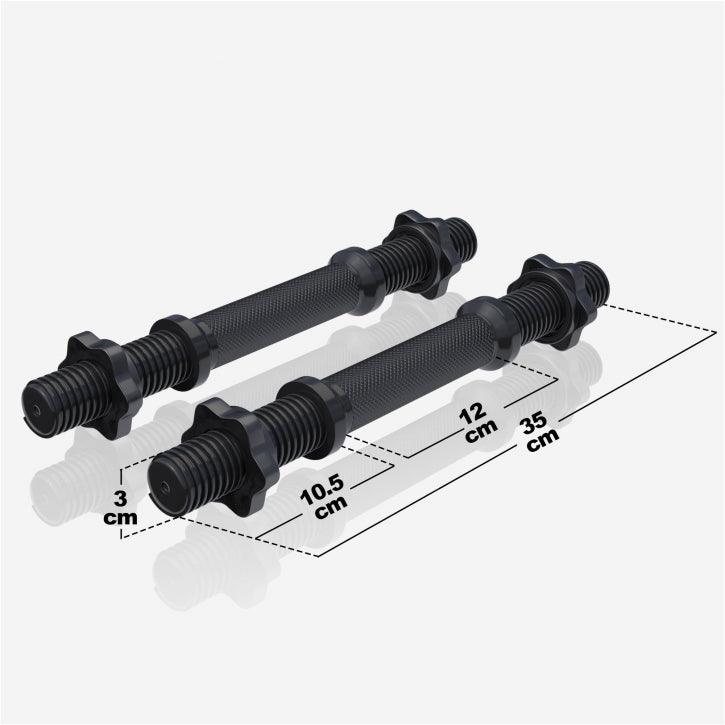 Set de 2 haltere de 35 cm cu închizători în formă de stea