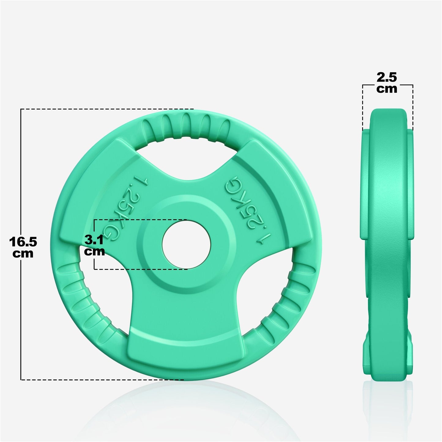 Discuri cu grip, cauciucate, 1,25 - 25 kg, 30/31 mm
