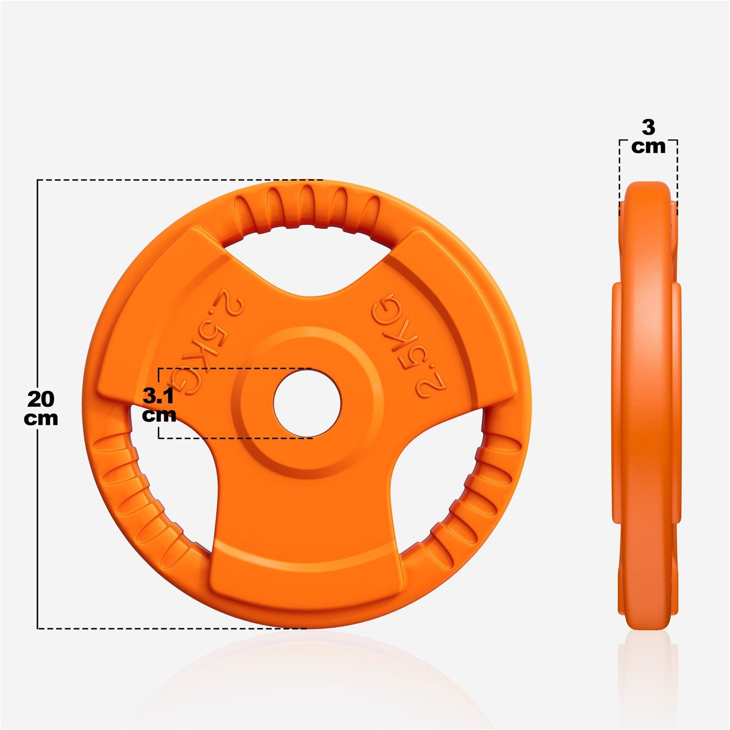 Discuri cu grip, cauciucate, 1,25 - 25 kg, 30/31 mm