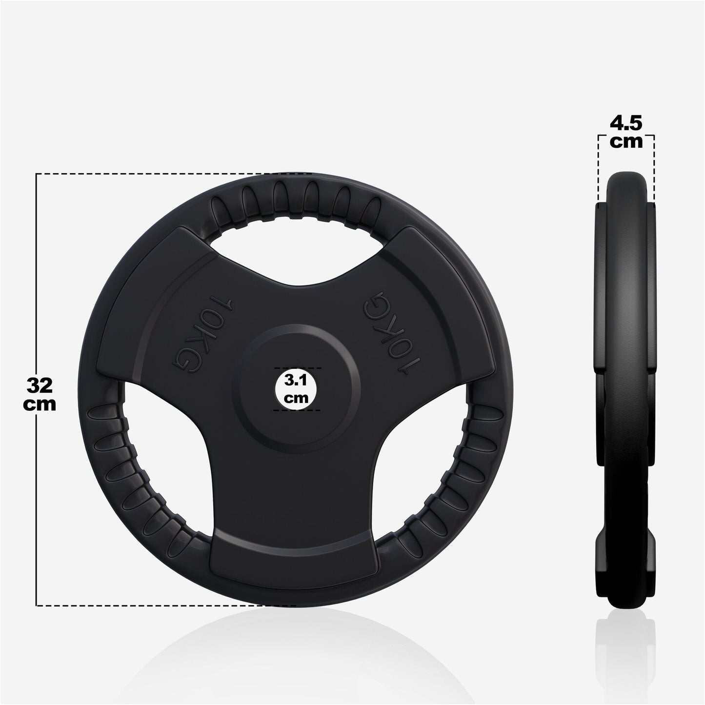 Discuri cu grip, cauciucate, 1,25 - 25 kg, 30/31 mm