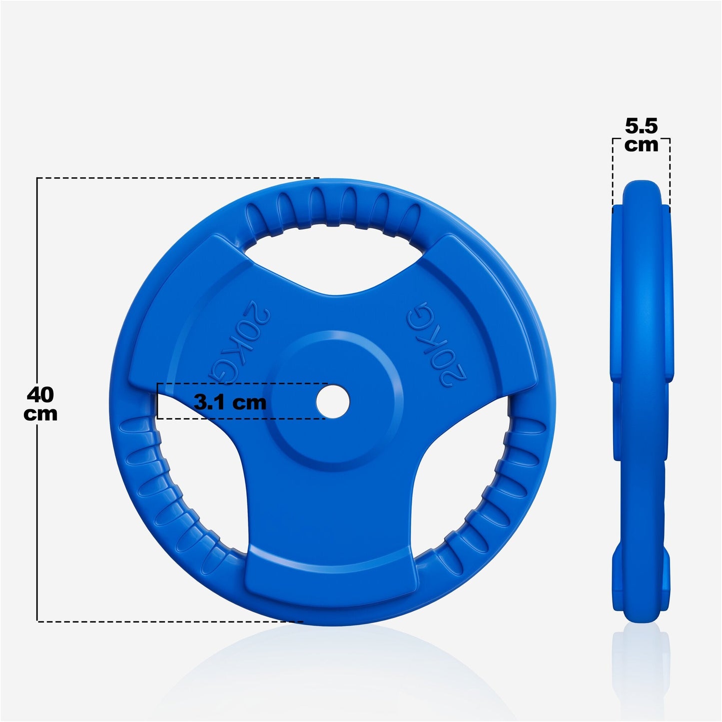 Discuri cu grip, cauciucate, 1,25 - 25 kg, 30/31 mm