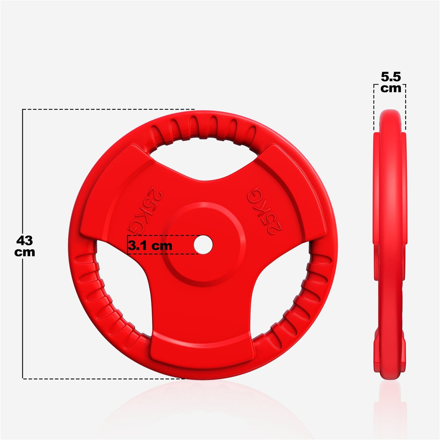 Discuri cu grip, cauciucate, 1,25 - 25 kg, 30/31 mm