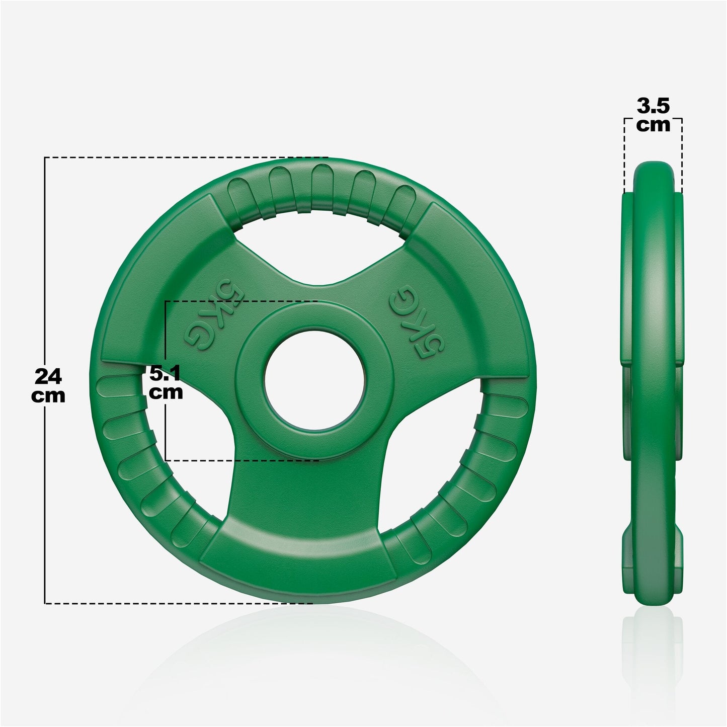 Discuri olimpice cu grip, cauciucate, 1,25 - 25 kg, 50/51 mm