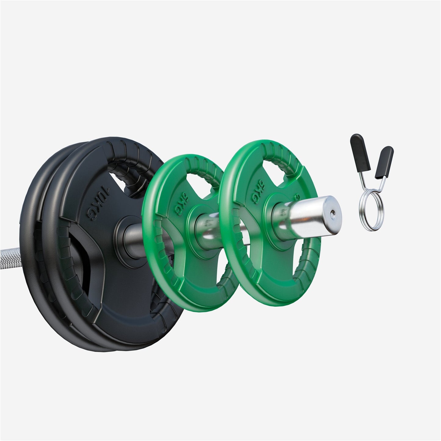 Discuri olimpice cu grip, cauciucate, 1,25 - 25 kg, 50/51 mm