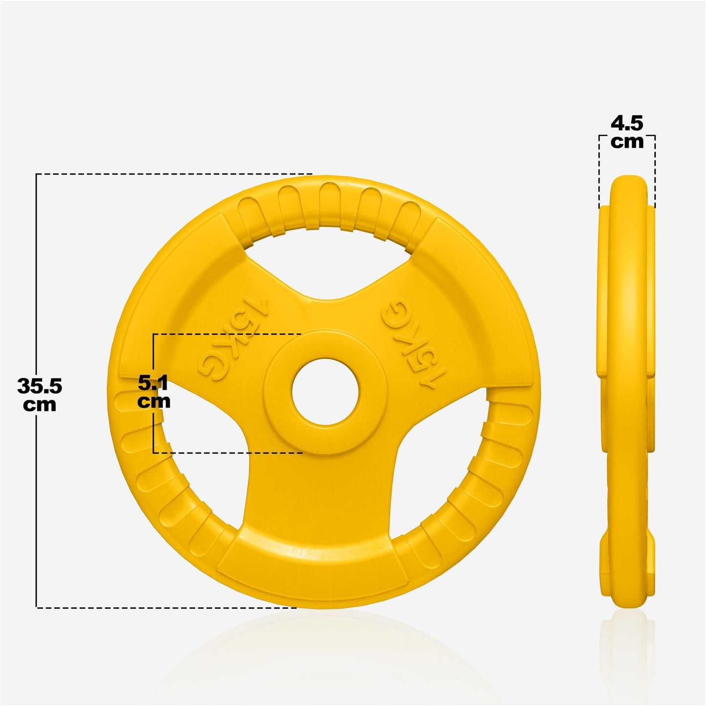 Discuri olimpice cu grip, cauciucate, 1,25 - 25 kg, 50/51 mm