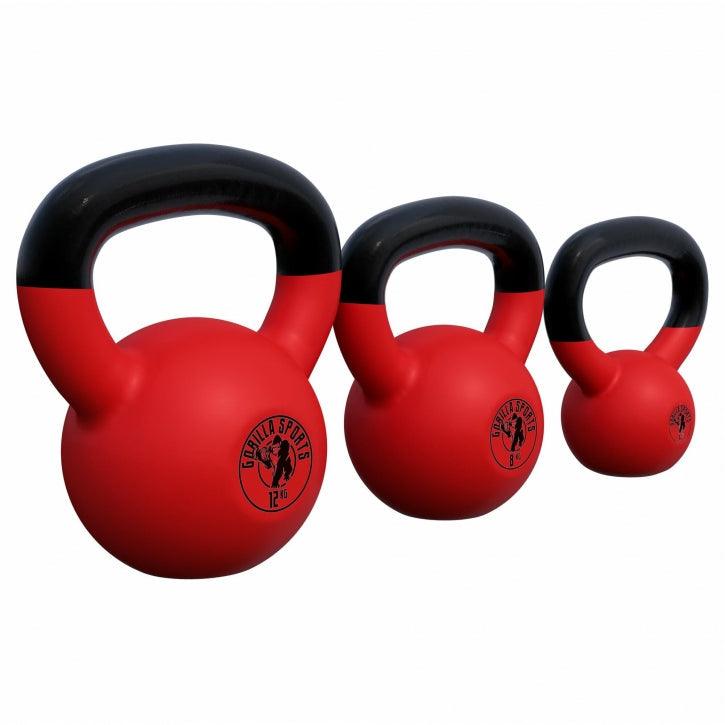 Kettlebell din fontă cu neopren roșu 2 - 32 kg