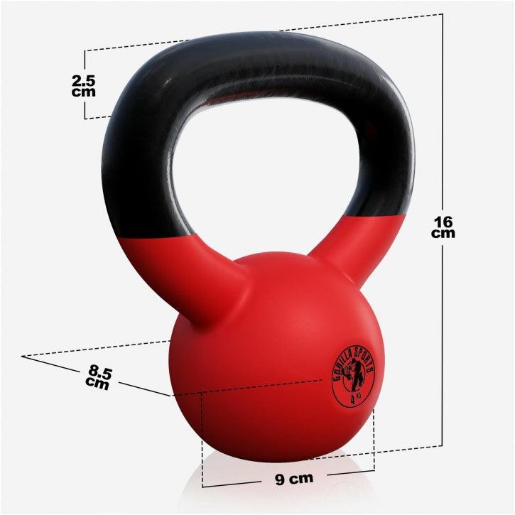 Kettlebell din fontă cu neopren roșu 2 - 32 kg