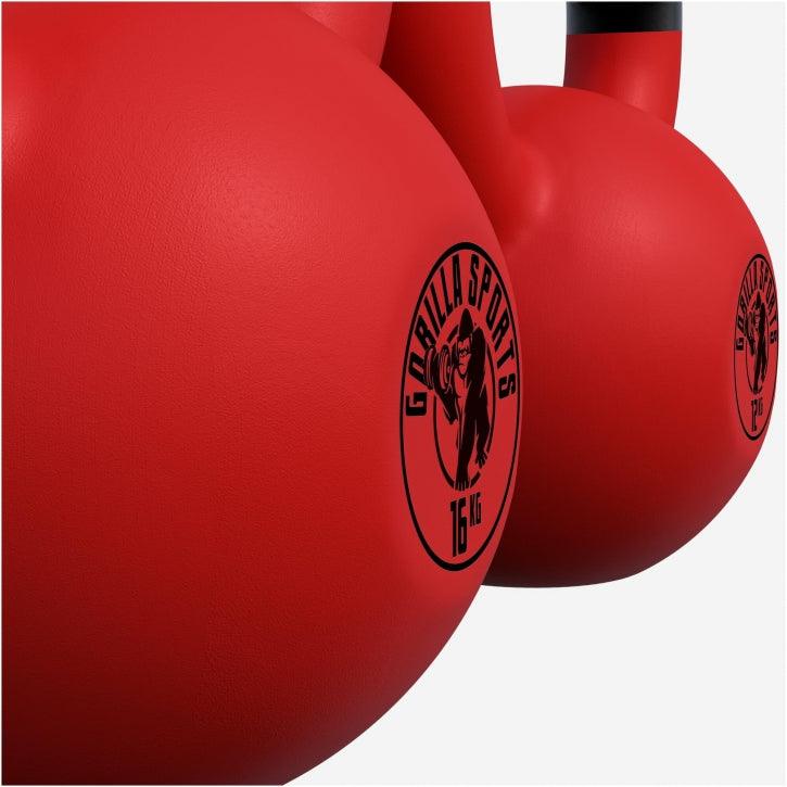 Kettlebell din fontă cu neopren roșu 2 - 32 kg