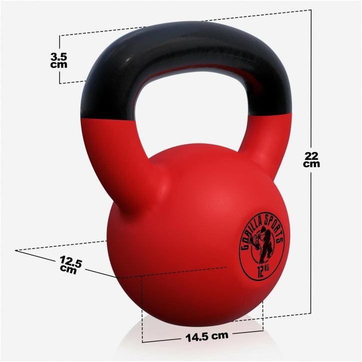 Kettlebell din fontă cu neopren roșu 2 - 32 kg