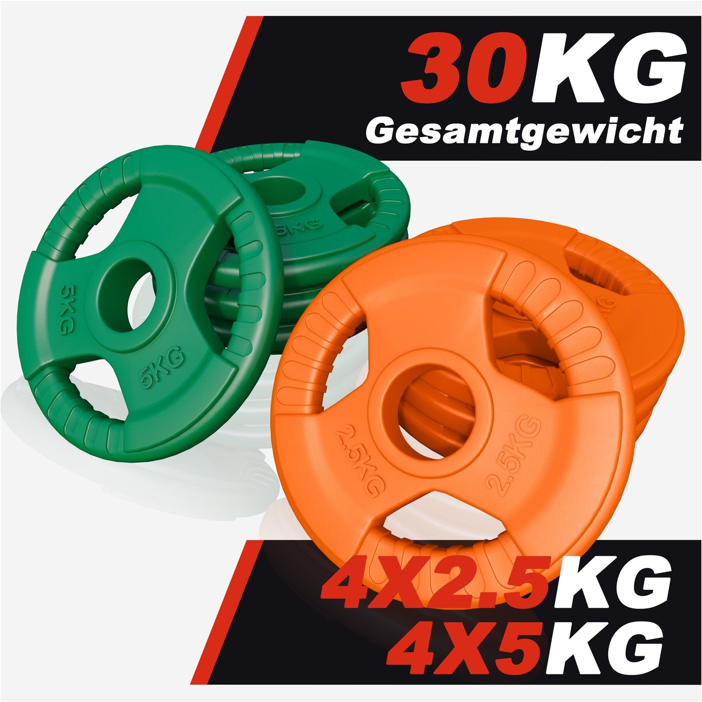 Discuri olimpice cu grip, cauciucate, 1,25 - 25 kg, 50/51 mm