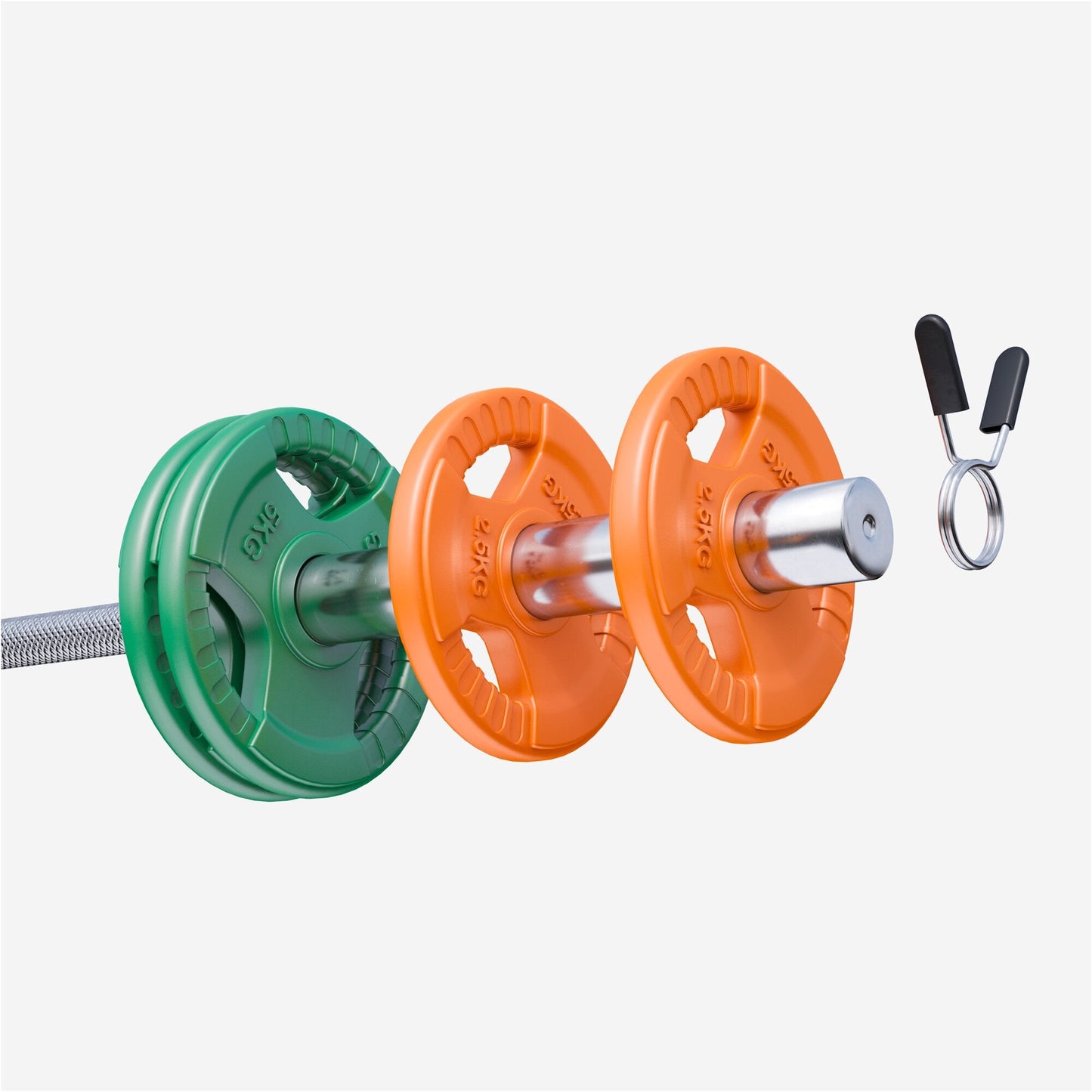 Discuri olimpice cu grip, cauciucate, 1,25 - 25 kg, 50/51 mm