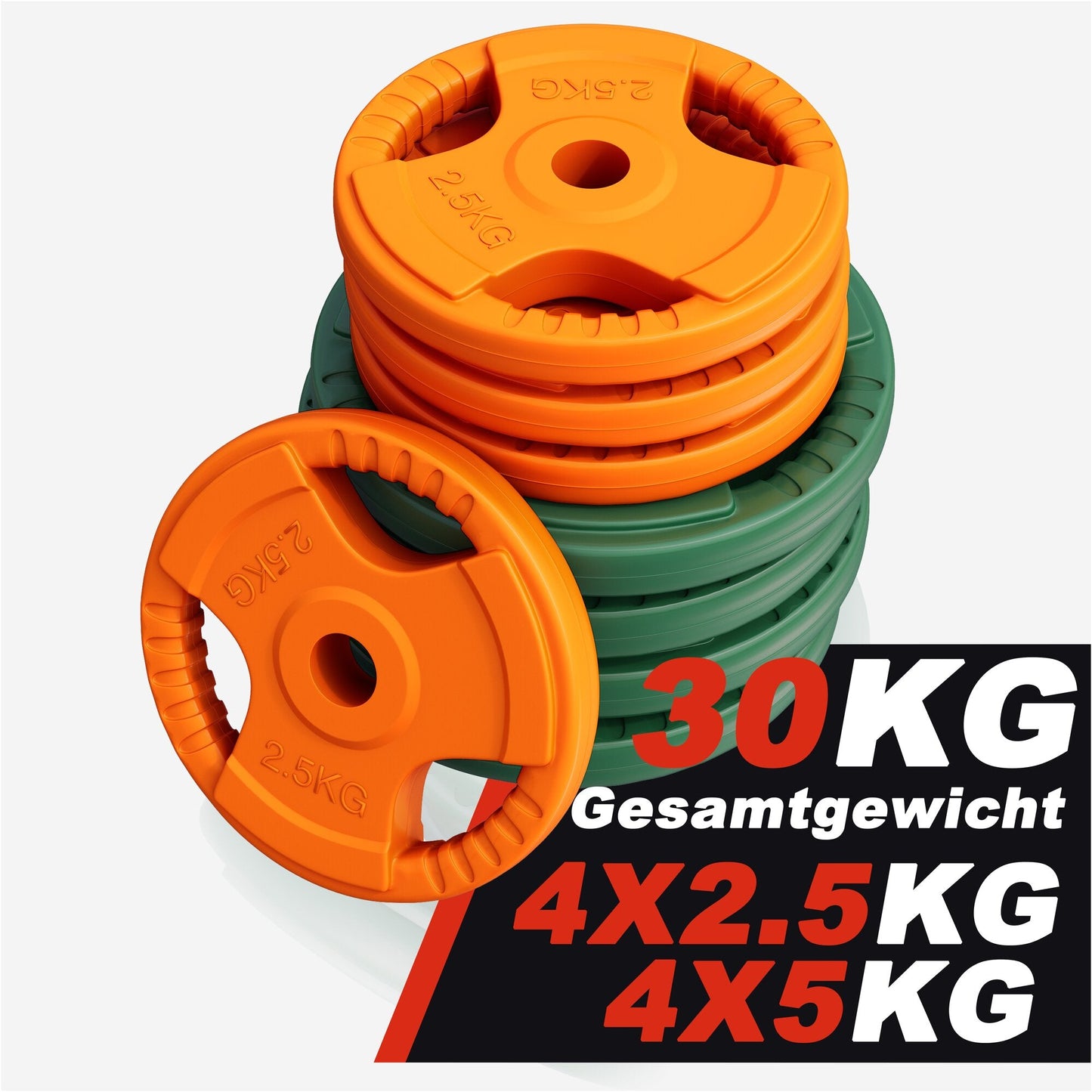 Discuri cu grip, cauciucate, 1,25 - 25 kg, 30/31 mm