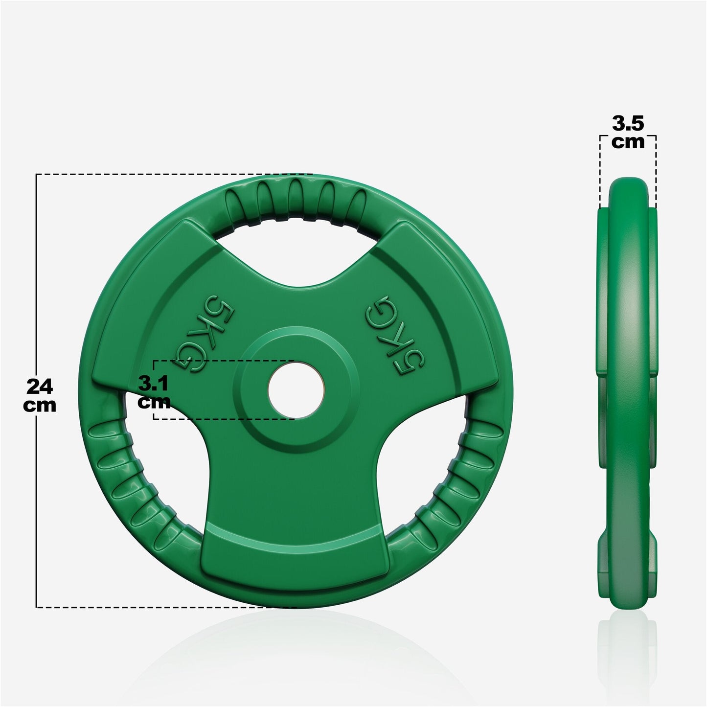 Discuri cu grip, cauciucate, 1,25 - 25 kg, 30/31 mm