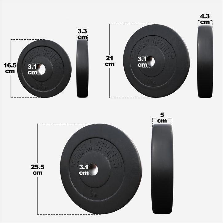 Disc din plastic umplut cu ciment, 1,25 - 15 kg, 30/31 mm