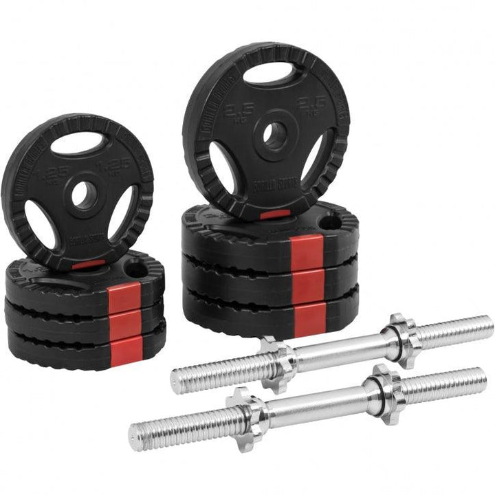 Set gantere reglabile din ciment cu grip de 20KG - Gorilla Sports Ro