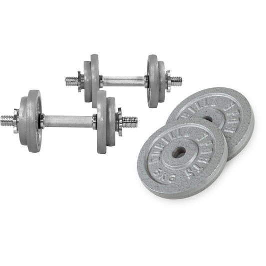 Set de gantere din fontă de 30 kg cu închizători în formă de stea