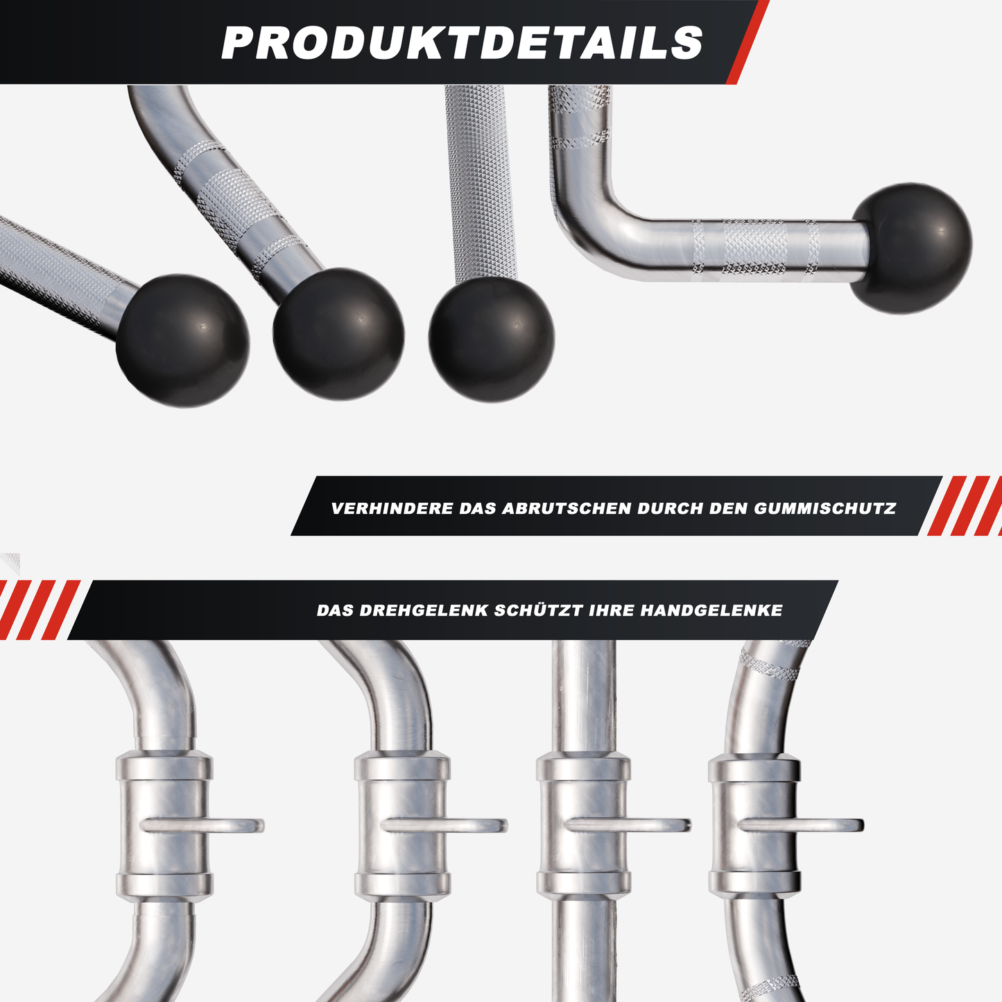 Set de mânere pentru cablu cu mâner pentru triceps, curl SZ și vâslit