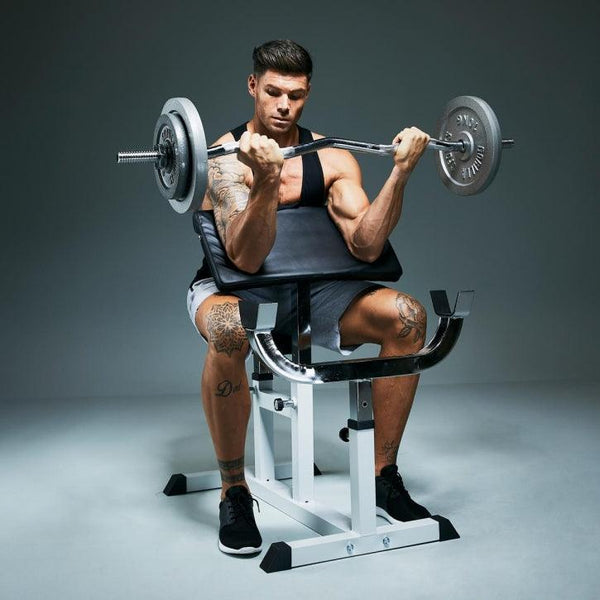 Banca biceps + set de greutati 30kg, 2 x10 kg, 2x 5 kg - Gorilla Sports Ro