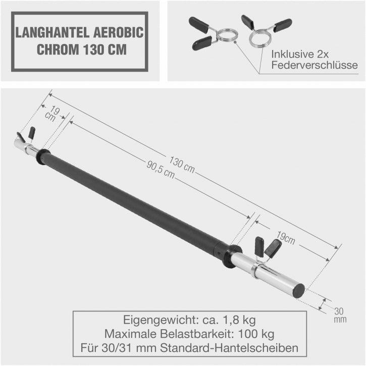 Bară de aerobic 130 cm cu închizători cu arc
