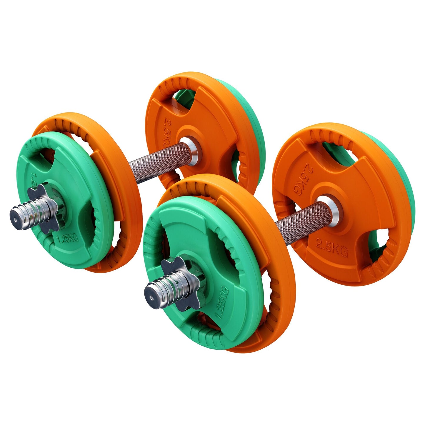Set de gantere cu mâner din cauciuc 20 kg cu închizători
