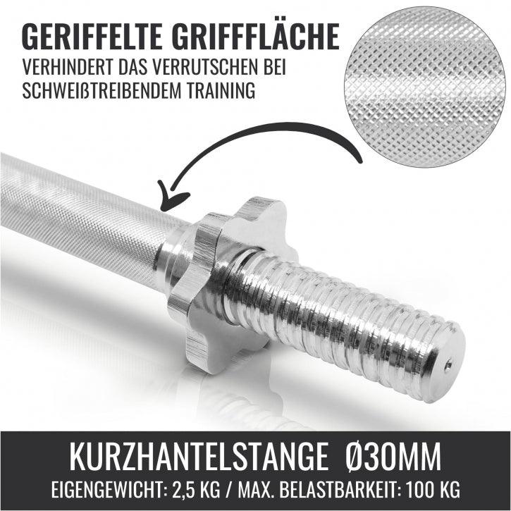 Set de gantere cu mâner din cauciuc 30 kg cu închizători