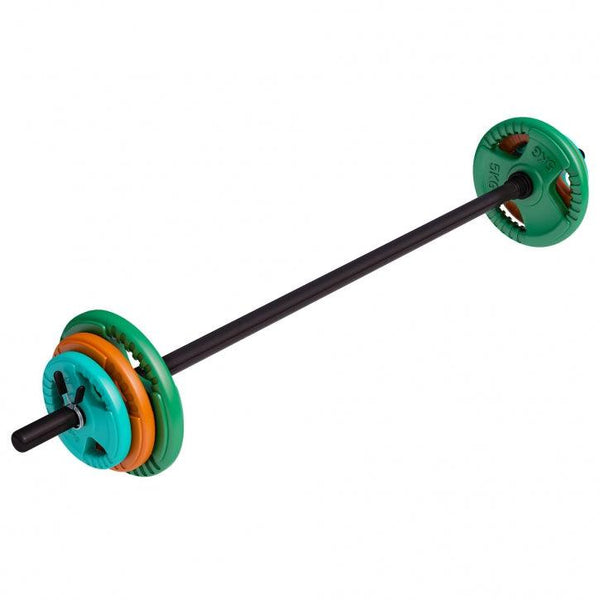 Set body pump cu discuri din fier cauciucat - Gorilla Sports Ro