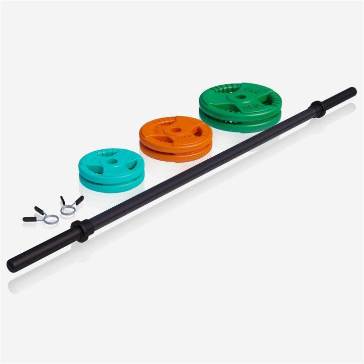 Set body pump cu discuri din fier cauciucat - Gorilla Sports Ro