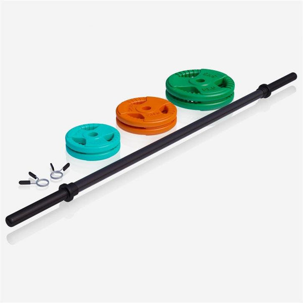 Set body pump cu discuri din fier cauciucat - Gorilla Sports Ro