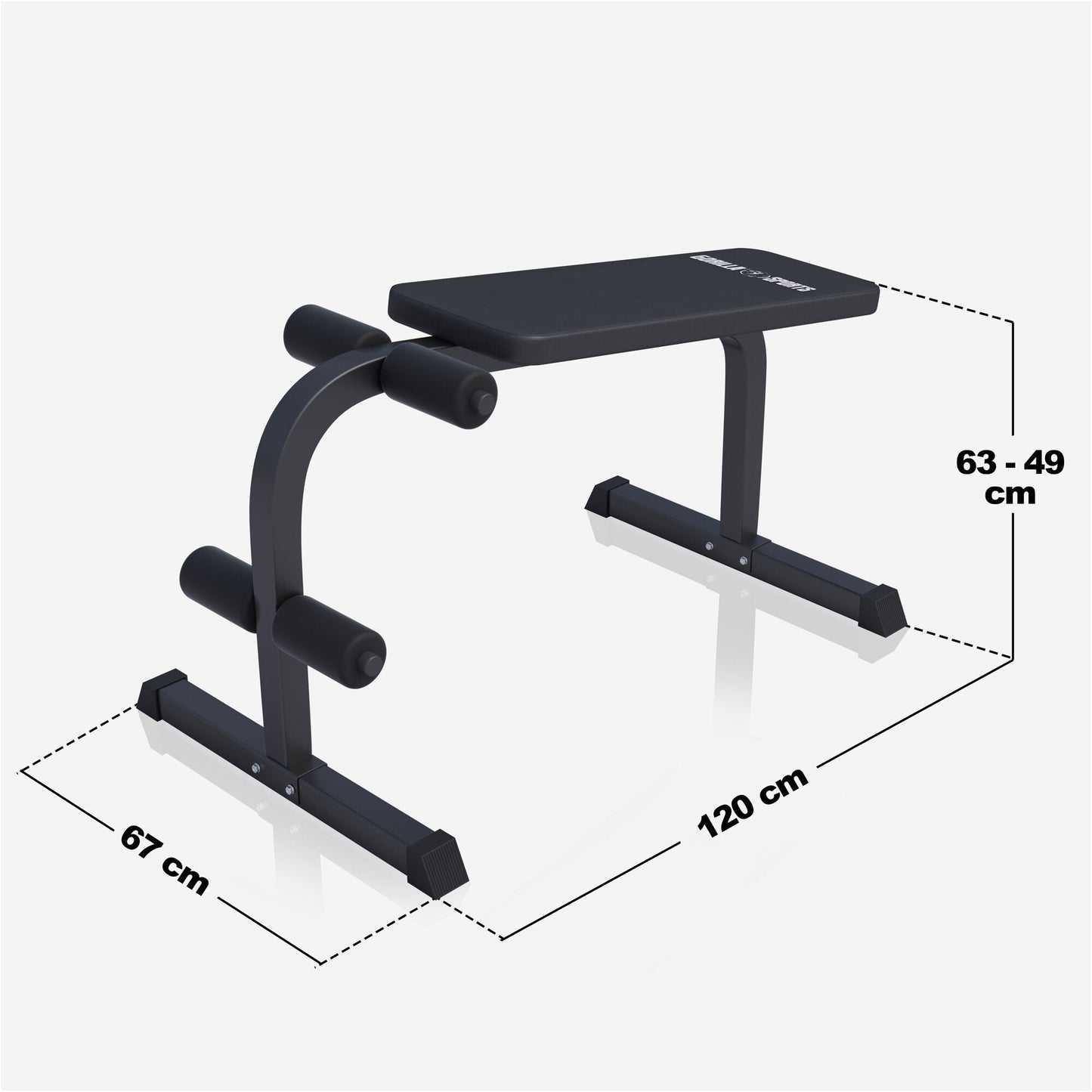 Bancă de haltere pentru abdomene, alb/negru