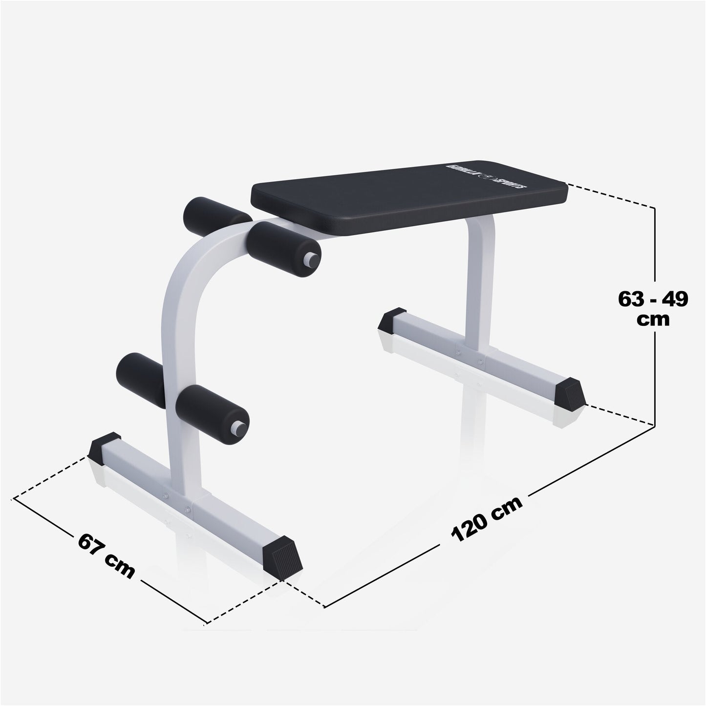 Bancă de haltere pentru abdomene, alb/negru
