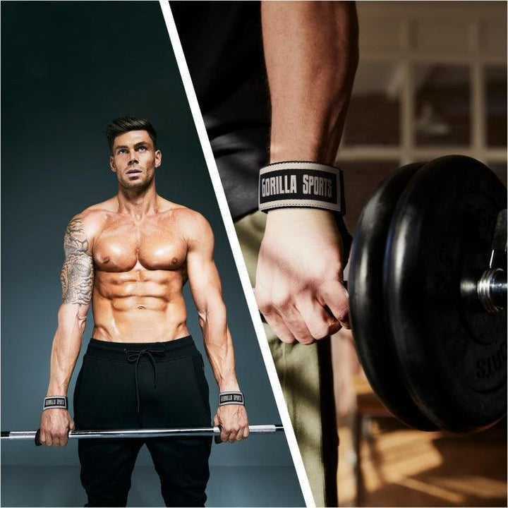 Curele de ridicare Negru/Alb - Gorilla Sports Ro