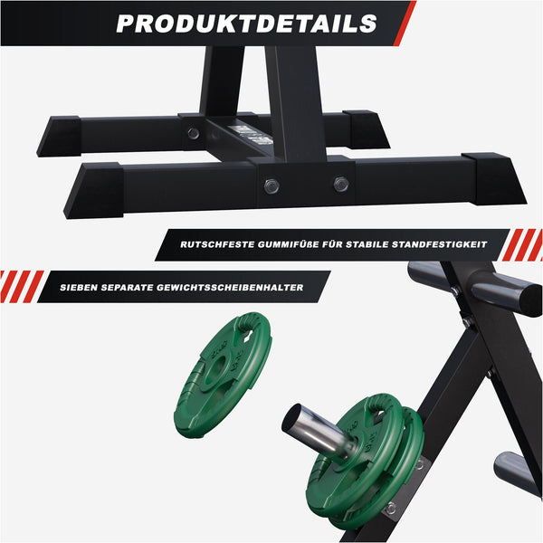 Suport pentru discuri de haltere Olympia cu 4 bare - 6 suporturi pentru discuri