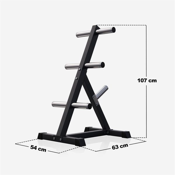 Suport discuri olimpice alb/negru - Gorilla Sports Ro
